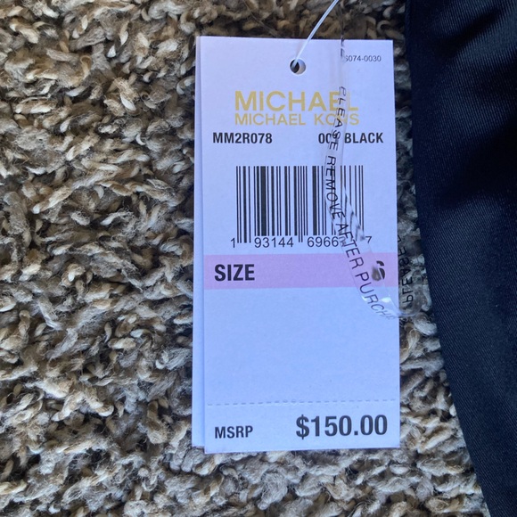 Michael Kors One-Shoulder Black Ruched Swimsuit Size 6 - Picture 9 of 14